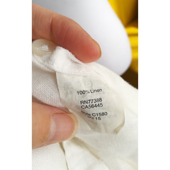 J.Crew womens Linen button-up lightweight White casual Coastal shirt - Picture 7 of 7